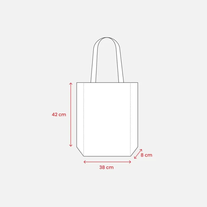 Shopper cotone pesante con soffietto e zip - 38x42x8 cm