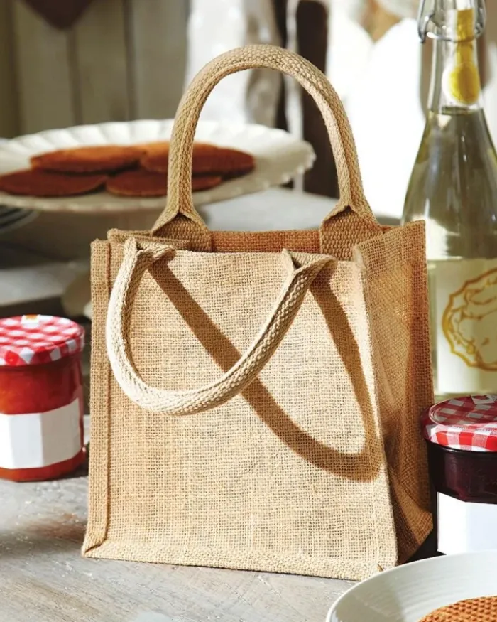 Shopper juta naturale con manici cotone 30cm - 4L - EcoBag