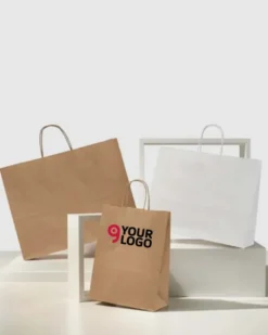 Shopper Shopper 24 Kraft Bianco 24x11x31 cm 100g Maniglia Ritorta