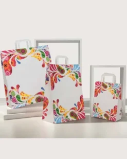 Shopper Sixty 45 Kraft Bianco carta 45x49 cm maniglia piatta