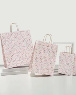 Shopper St. Moritz bianca con maniglia oro 22x10x29 cm, carta 100g