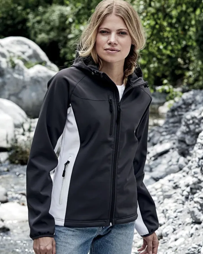 Softshell donna con cappuccio e zip regular fit