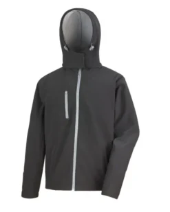 Softshell TX Performance nera antivento uomo con cappuccio 320g/m²
