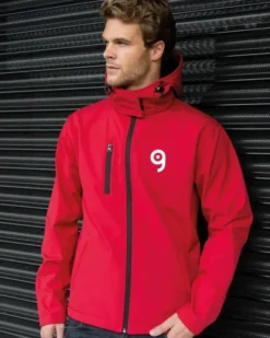 Softshell TX Performance nera antivento uomo con cappuccio 320g/m²