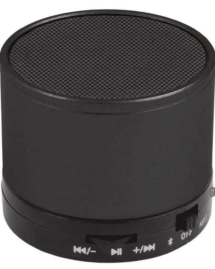 Speaker Bluetooth Metallo V3.0 con Microfono, Nero, 5,7x5,1 cm