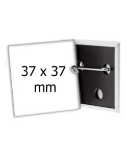 Spilletta quadrata 37 mm in metallo Argento