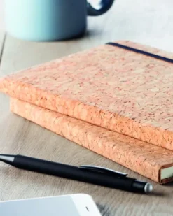 SUBER Notebook A5 sughero, 192 pagine, elastico, riciclato, naturale