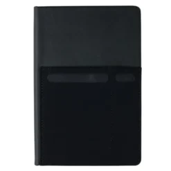 Taccuino A5 Deluxe Nero con Tasche Porta Smartphone e Penna