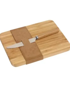 Tagliere Mini Bamboo GreenStyle con Coltello in Acciaio Inox 20x15