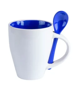 Tazza Cotes in ceramica 350 ml, interno colorato, cucchiaino incluso