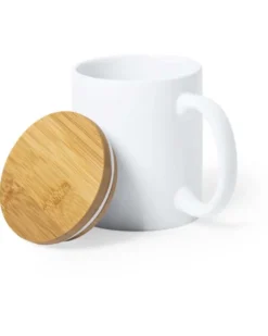 Tazza Yotel 370 ml ceramica opaca con coperchio in bambù eco