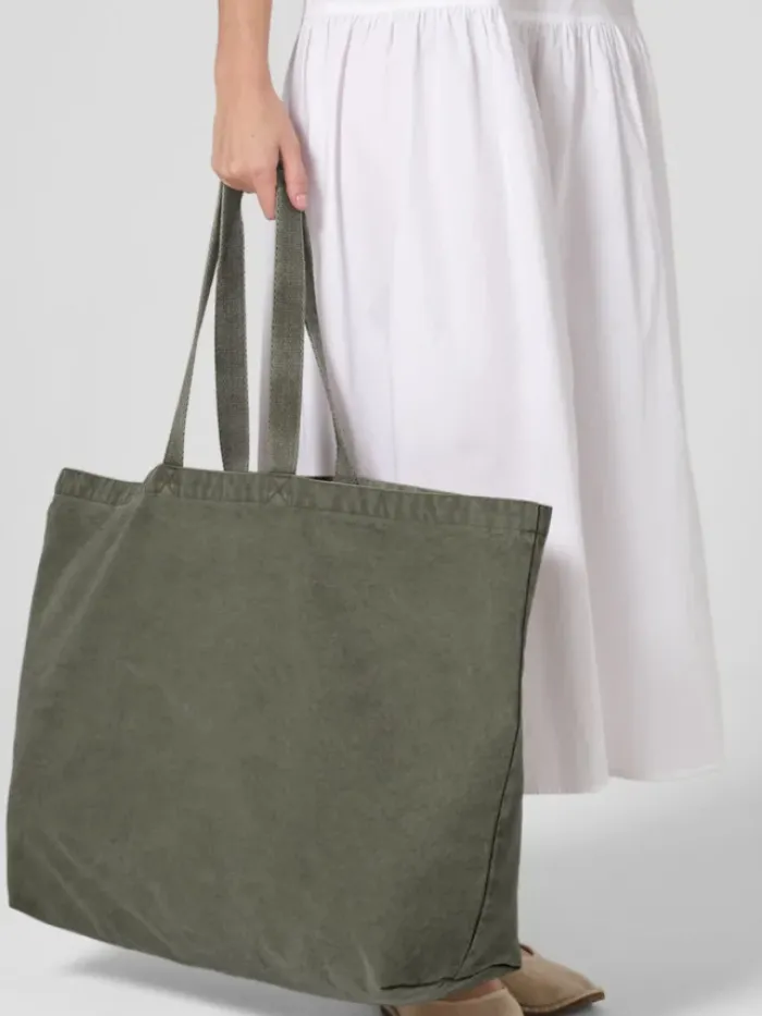 Tote bag oversize tinta in capo