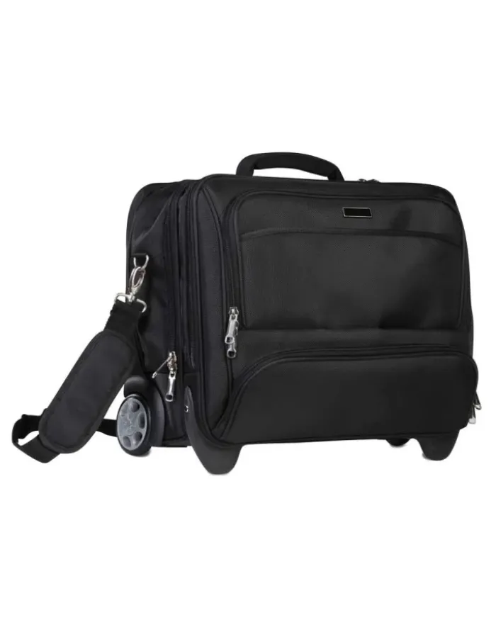Trolley portacomputer in nylon 1680D con tasche e ruote