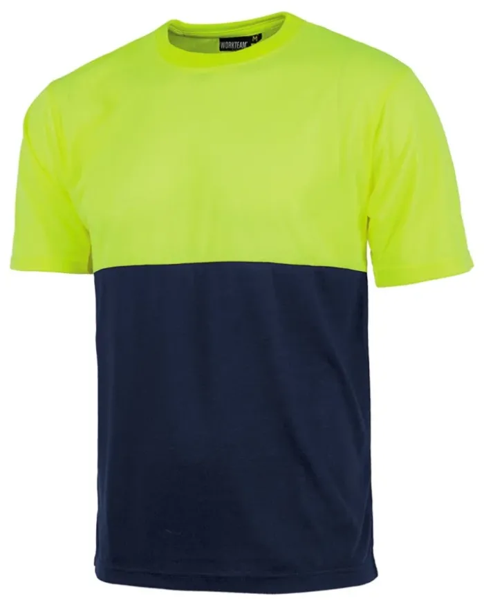 T-shirt alta visibilità bicolore, 100% poliestere