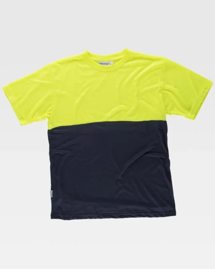 T-shirt alta visibilità bicolore, 100% poliestere