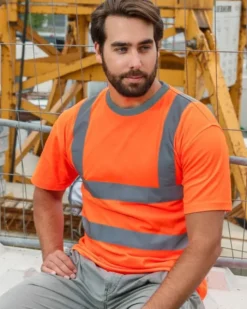 T-Shirt alta visibilità, EN ISO 20471, cotone-poliester