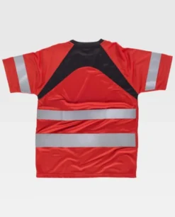 T-shirt da lavoro ranglan bicolore, rifrangente, poliestere