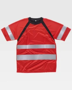 T-shirt da lavoro ranglan bicolore, rifrangente, poliestere