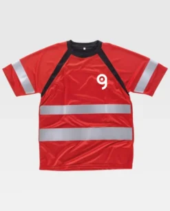 T-shirt da lavoro ranglan bicolore, rifrangente, poliestere