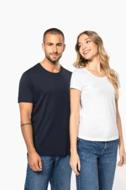 T-shirt donna maniche corte e collo con bordi a taglio vivo