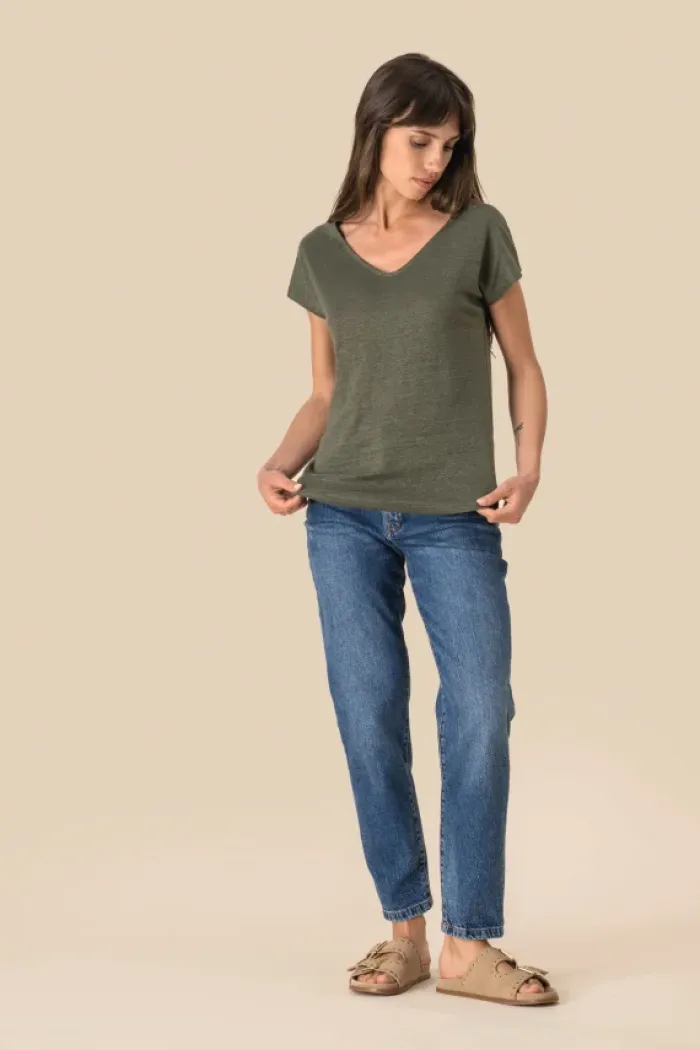 T-shirt donna scollo a v