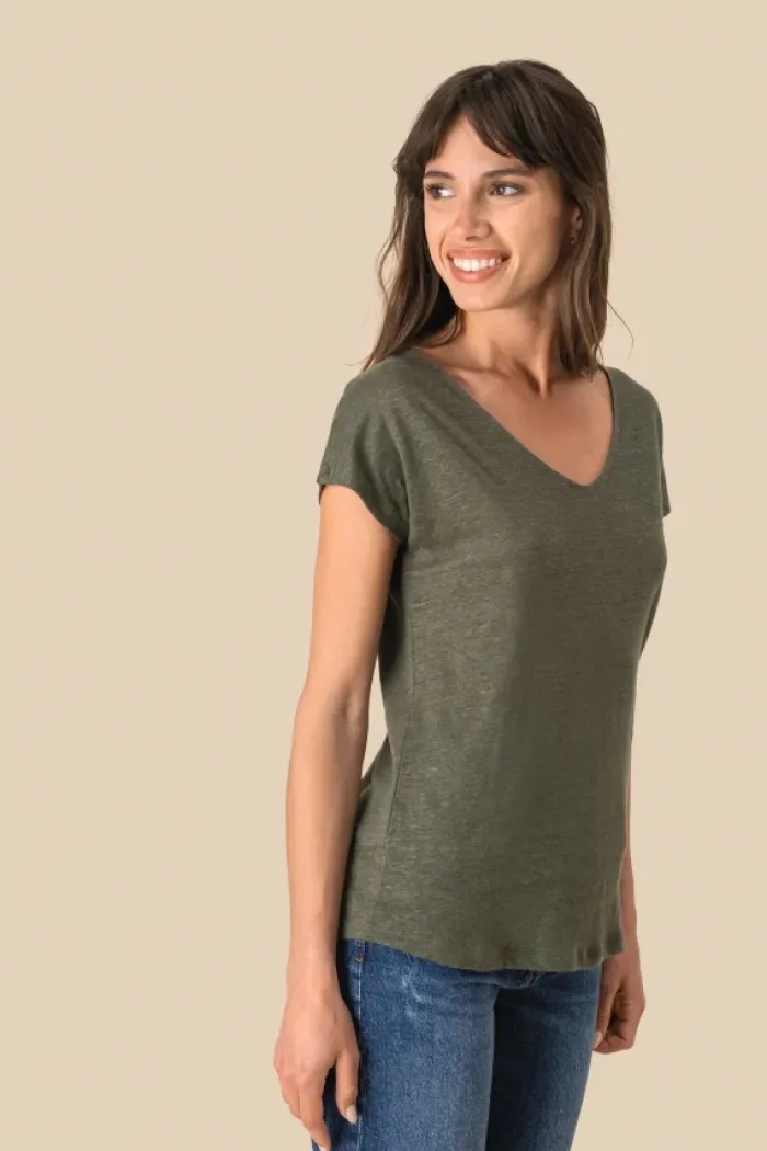 T-shirt donna scollo a v