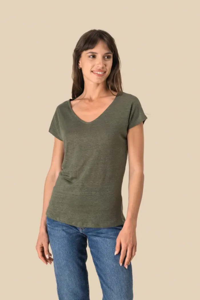 T-shirt donna scollo a v