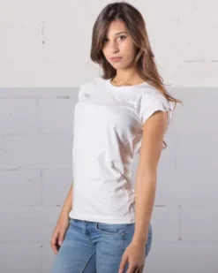 T-shirt donna Slub 100% cotone pettinato, girocollo, classic fit