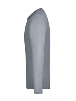 T-shirt uomo manica lunga cotone 150g, regular fit, zip,