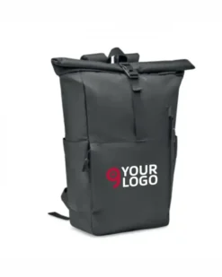VALLEY ROLLPACK Zaino rolltop RPET 15'' nero con tasca frontale