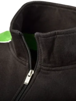Workwear Felpa Half-Zip Nero/Lime 70% Cotone 290g/m²