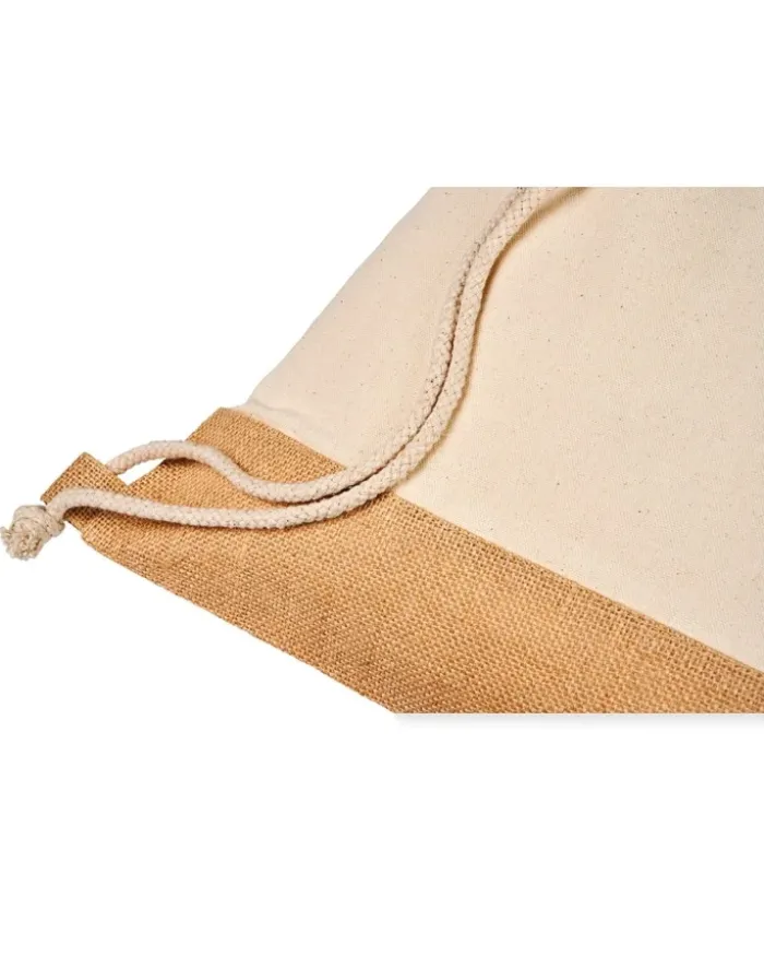 Zaino con cordoncino Delhi in cotone e juta