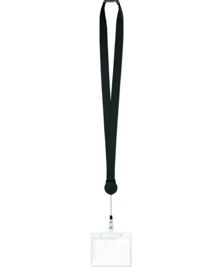 ZIP LANYARD in Poliestere con Badge Estraibile